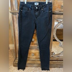 PAIGE jeans Sz 29 black verdugo skinny ankle distressed hem fall